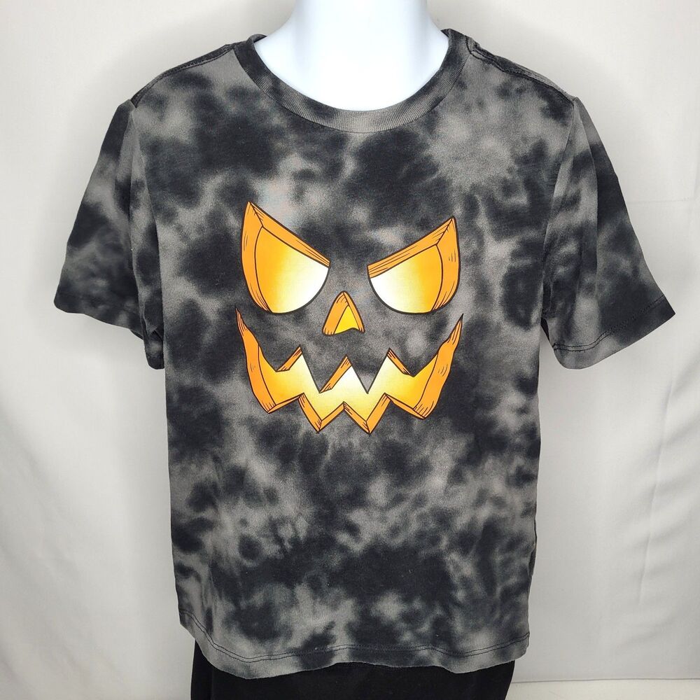 Wonder Nation Boys Halloween Jack-O-Lantern Tie Dye Tee S 6-7